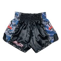 ARWUT - Camo Edition Muay Thai Shorts - Black/Blue - Extra Extra Small