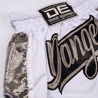 DANGER - Wild Line Muay Thai Shorts - White/Gold - Extra Small