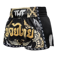 TUFF - King of Naga Black Retro Muay Thai Shorts - Medium