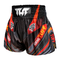 TUFF - Black Double Tiger Thai Boxing Shorts - Extra Extra Small