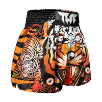 TUFF - Orange Cruel Tiger Thai Boxing Shorts - Extra Extra Small