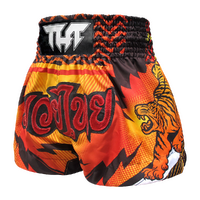 TUFF - Orange Double Tiger Thai Boxing Shorts - Extra Extra Small