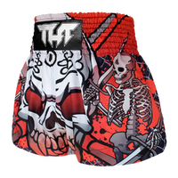 TUFF - Black Devil Skull Thai Boxing Shorts - Small