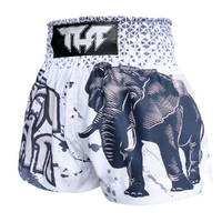 TUFF - White War Elephant Thai Boxing Shorts - Small