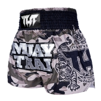 TUFF - Grey Camouflage Thai Boxing Shorts - Small