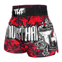 TUFF - Red Camouflage Thai Boxing Shorts - Small