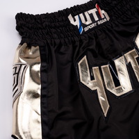 YUTH - Hologram Muay Thai Shorts - Black/Gold - Extra Small