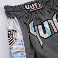 YUTH - Hologram Muay Thai Shorts - Grey/Silver - Extra Small