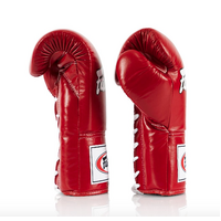 FAIRTEX - Professional Leather/Lace Up Fight Gloves (BGL6) - Red/8oz