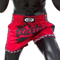 FAIRTEX Red Slim Cut Muay Thai Boxing Shorts (BS1703) - Small