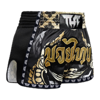 TUFF - King of Naga Black Retro Muay Thai Shorts - Medium