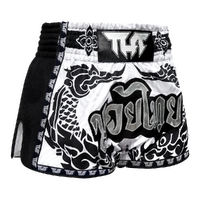 TUFF - 'The Great Hongsa' White Retro Muay Thai Shorts - Small