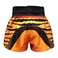 TUFF - Orange Cruel Tiger Thai Boxing Shorts - Extra Extra Small