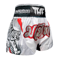 TUFF - White Double Tiger Thai Boxing Shorts - Extra Large