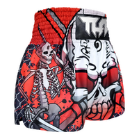 TUFF - Black Devil Skull Thai Boxing Shorts - Small