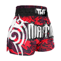 TUFF - Red Camouflage Thai Boxing Shorts - Small