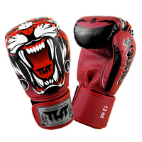 TUFF - Tiger Boxing Gloves - Red/12oz