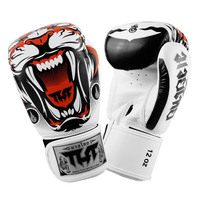 TUFF - Tiger Boxing Gloves - White/10oz