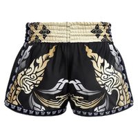 TUFF - King of Naga Black Retro Muay Thai Shorts - Medium