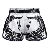 TUFF - 'The Great Hongsa' White Retro Muay Thai Shorts - Small