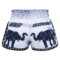 TUFF - White War Elephant Retro Muay Thai Shorts - Small