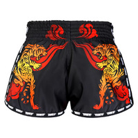 TUFF - Orange Furious Tiger Retro Muay Thai Shorts - Extra Extra Small