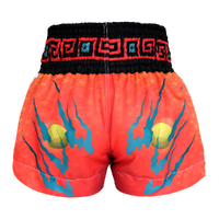 TUFF - White with Blue Chinese Dragon Thai Boxing Shorts - Small