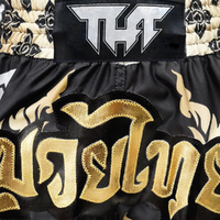 TUFF - King of Naga Black Retro Muay Thai Shorts - Medium