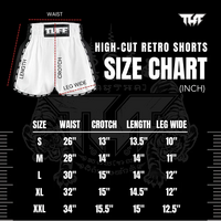 TUFF - 'Neon Graffiti' High-Cut Retro Muay Thai Shorts - Small