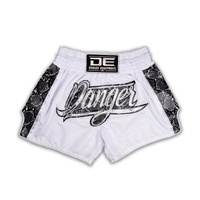 DANGER - Wild Line Muay Thai Shorts - White/Silver