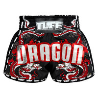 TUFF - Black Chinese Dragon Retro Muay Thai Shorts