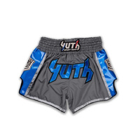 YUTH - Hologram Muay Thai Shorts - Grey/Blue