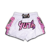 YUTH - Hologram Muay Thai Shorts - White/Pink