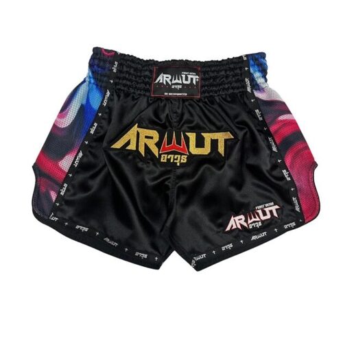 ARWUT - 'Illusion' Muay Thai Shorts - Black/Red - Extra Extra Small