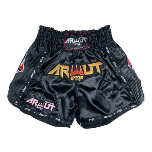 ARWUT - Carbon Edition Muay Thai Shorts - Black - Extra Extra Small