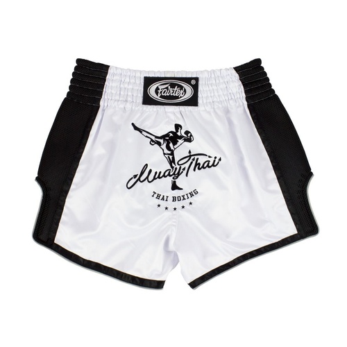 FAIRTEX White Slim Cut Muay Thai Boxing Shorts (BS1707) - Small