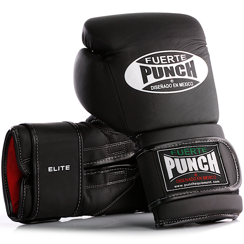 PUNCH - Mexican Fuerte Elite 16oz Boxing Gloves - Matte Black