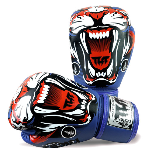 TUFF - Tiger Boxing Gloves - Blue/16oz