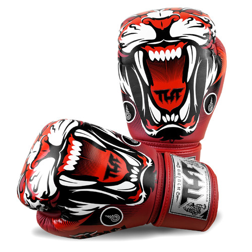 TUFF - Tiger Boxing Gloves - Red/12oz