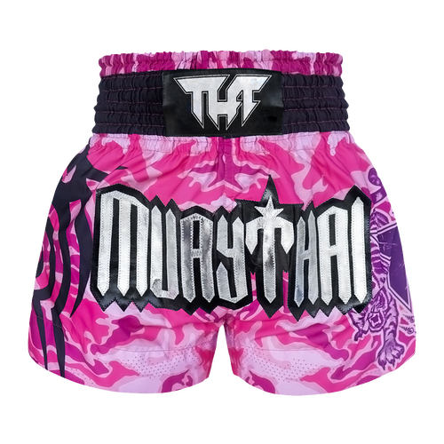 TUFF - Pink Camouflage Thai Boxing Shorts - Large