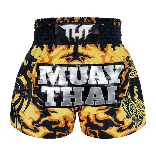 TUFF - Yellow Camouflage Thai Boxing Shorts - Extra Extra Small