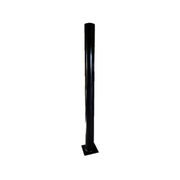 Black metal pipe on a white background