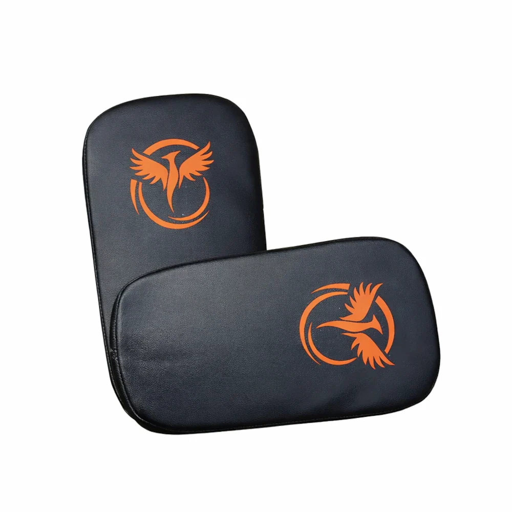 Two Muay Thai Pads with CSG Phoenix logo on a white background