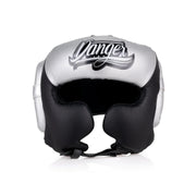 Black and silver boxing headgear with 'Danger' branding on a white background