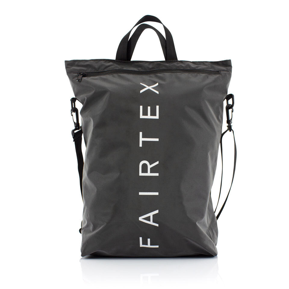 Gray backpack with 'FAIRTEX' branding on a white background