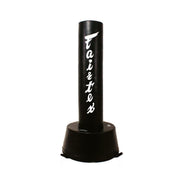 Black freestanding punching bag with 'Fairtex' branding on a white background