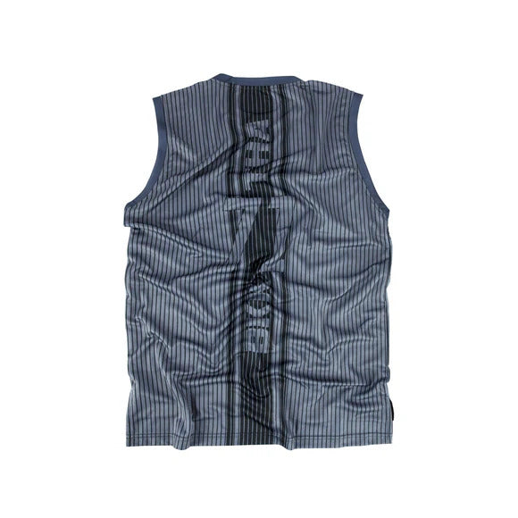 Blue checkered sleeveless shirt on a white background