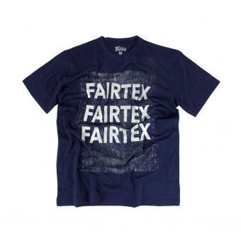 Navy blue t-shirt with 'Fairtex' text on a white background