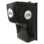 Black boxing wall bag with 'Fairtex' logos on a white background