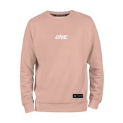 Pink sweatshirt with 'ONE' logo on a white background